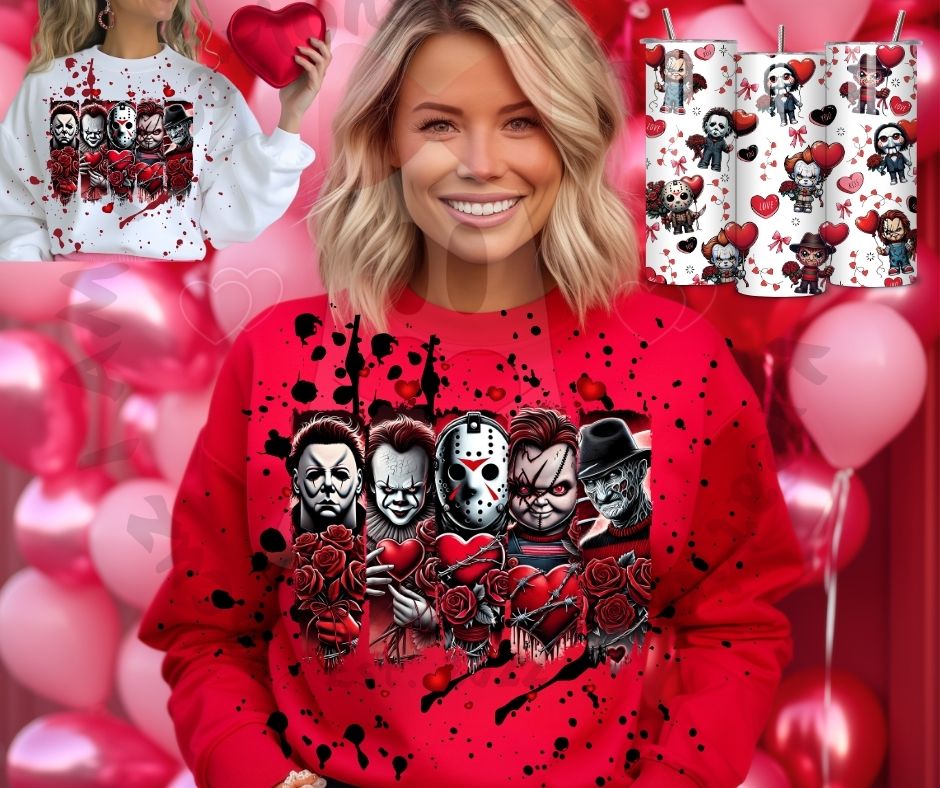 VALENTINES DAY- SLASHER LOVE CREWNECKS